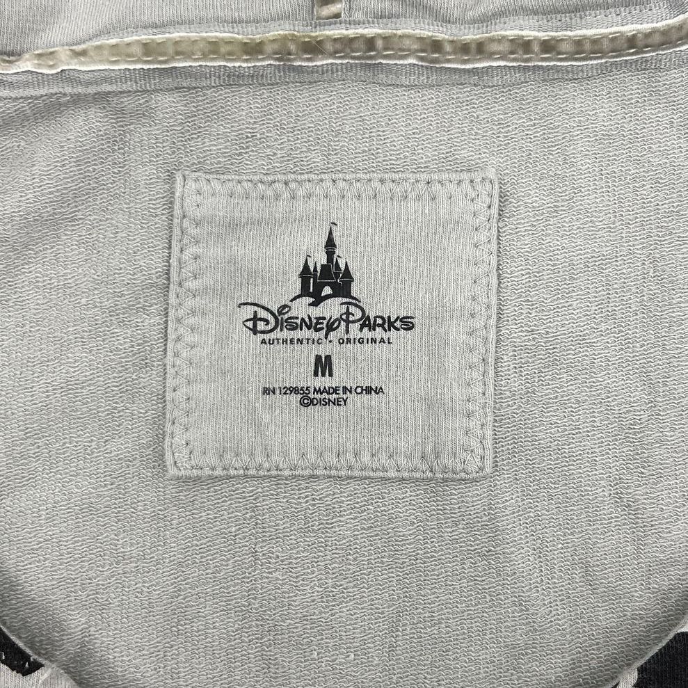 Women's Disney Parks Grey & Black Graphic Full Zip Hoodie - Size Medium