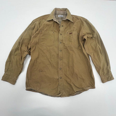 Vintage Y2K Carhartt S96 Brown Flannel Lined Shirt Jacket Men's L Tall