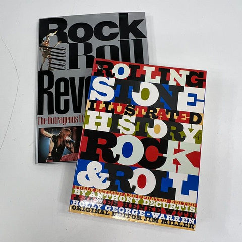 Lot of 2 Rock & Roll History Books Rolling Stone Illustrated & Revealed VTG 90s