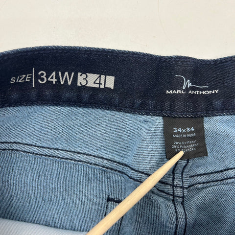 Marc Anthony Dark Wash Slim Straight Fit Luxury+ Denim Jeans Men's 34x34 NWT