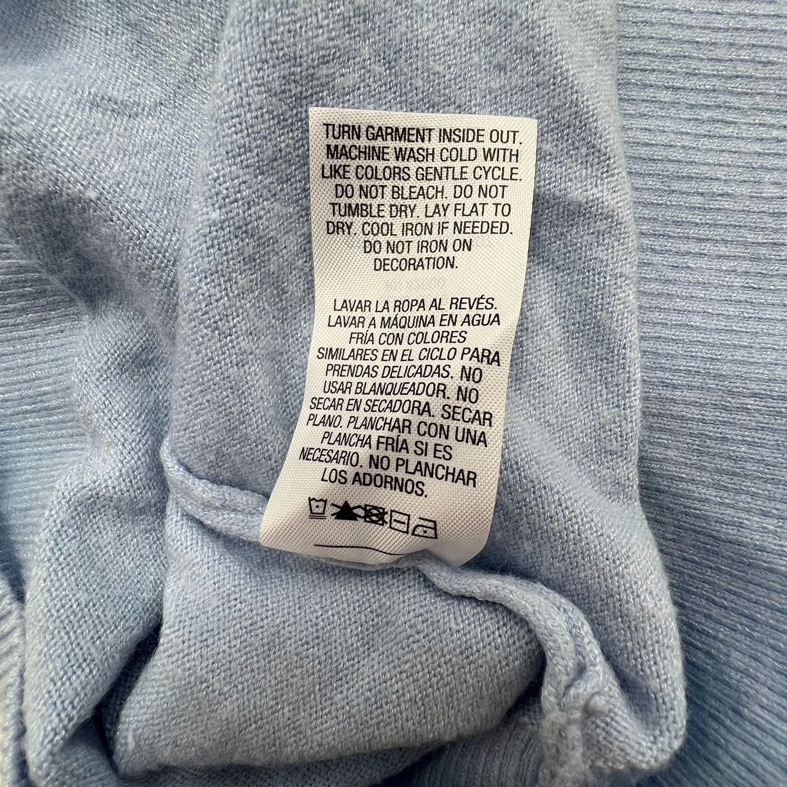 Basic Editions Winter Embellished Collar Sweater Light Blue Women's Size 3X