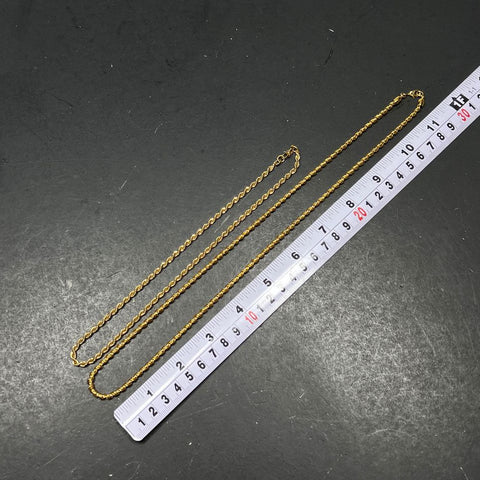 2 Monet Gold Tone Chain Necklaces