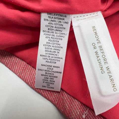 NWT LOFT Red Open Front Collarless Blazer Jacket Women's Size 4