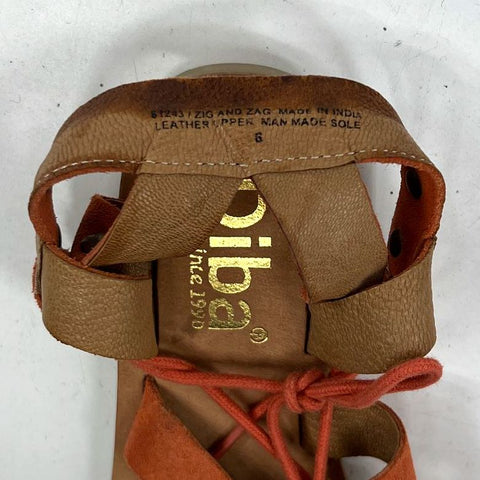 New Diba Terracotta Suede Studded Lace Up Gladiator Sandals Womens Size 6
