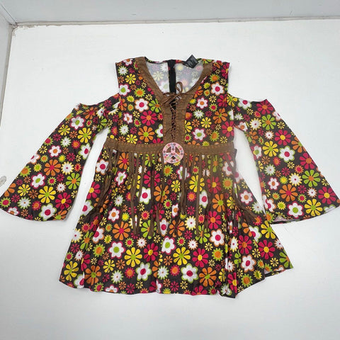 Leg Avenue Flower Power Hippy 60s 70s Costume Dress Bell Sleeve Plus Sz 3X/4X