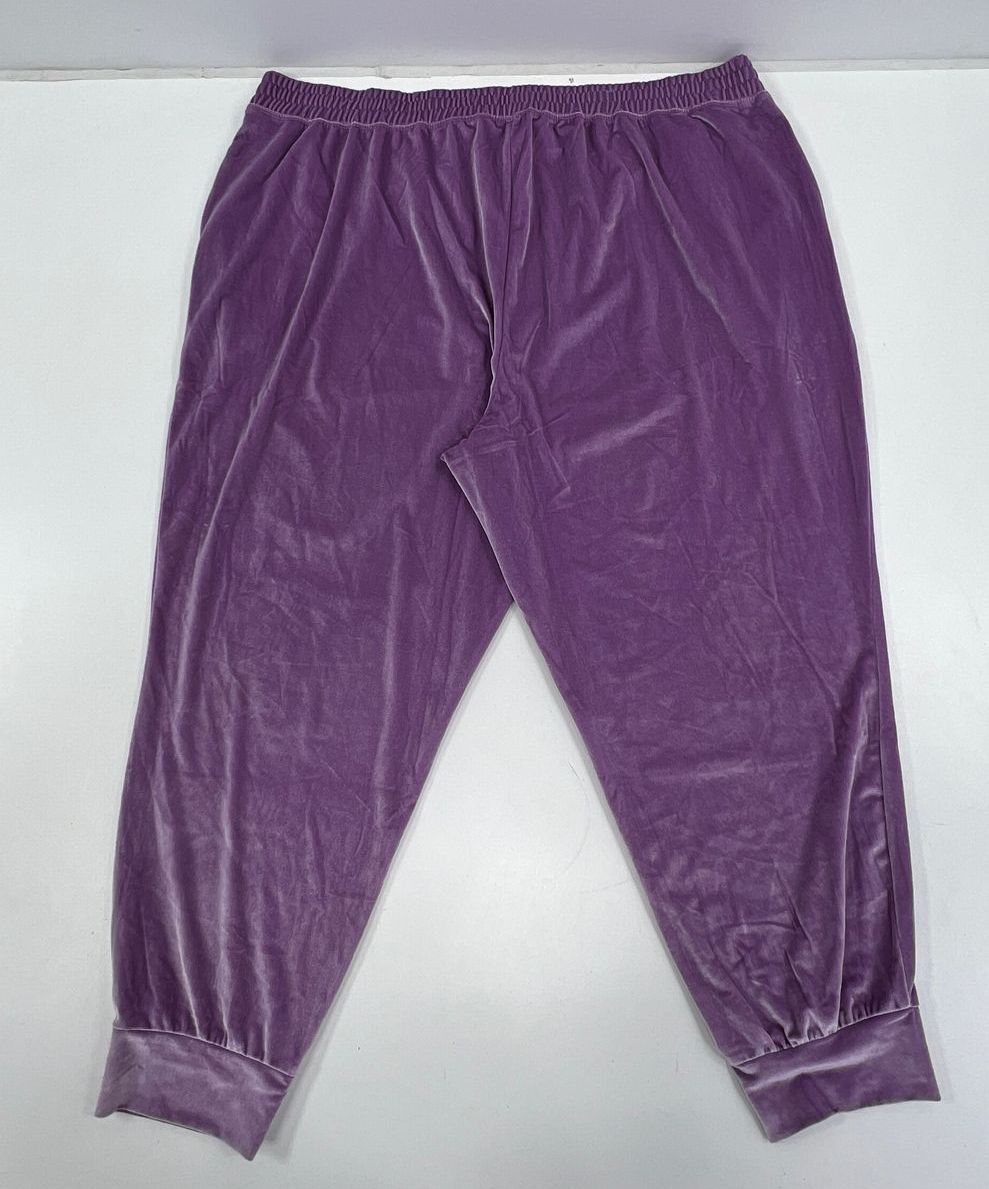 NWT Women's Fabletics Daria Purple Velour Velvet Stretch Jogger Pants - Size 4XL