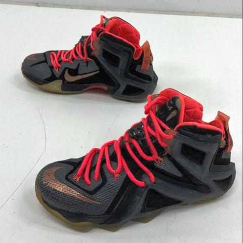 Nike LeBron 12 Instinct Black Crimson Basketball Shoes Size 8.5 COA