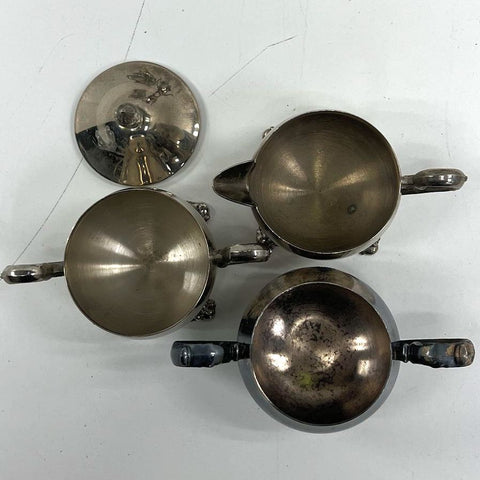 Universal Silver Plate Holloware Lot 7 Pcs Coffee Pot Creamers Sugar Bowls