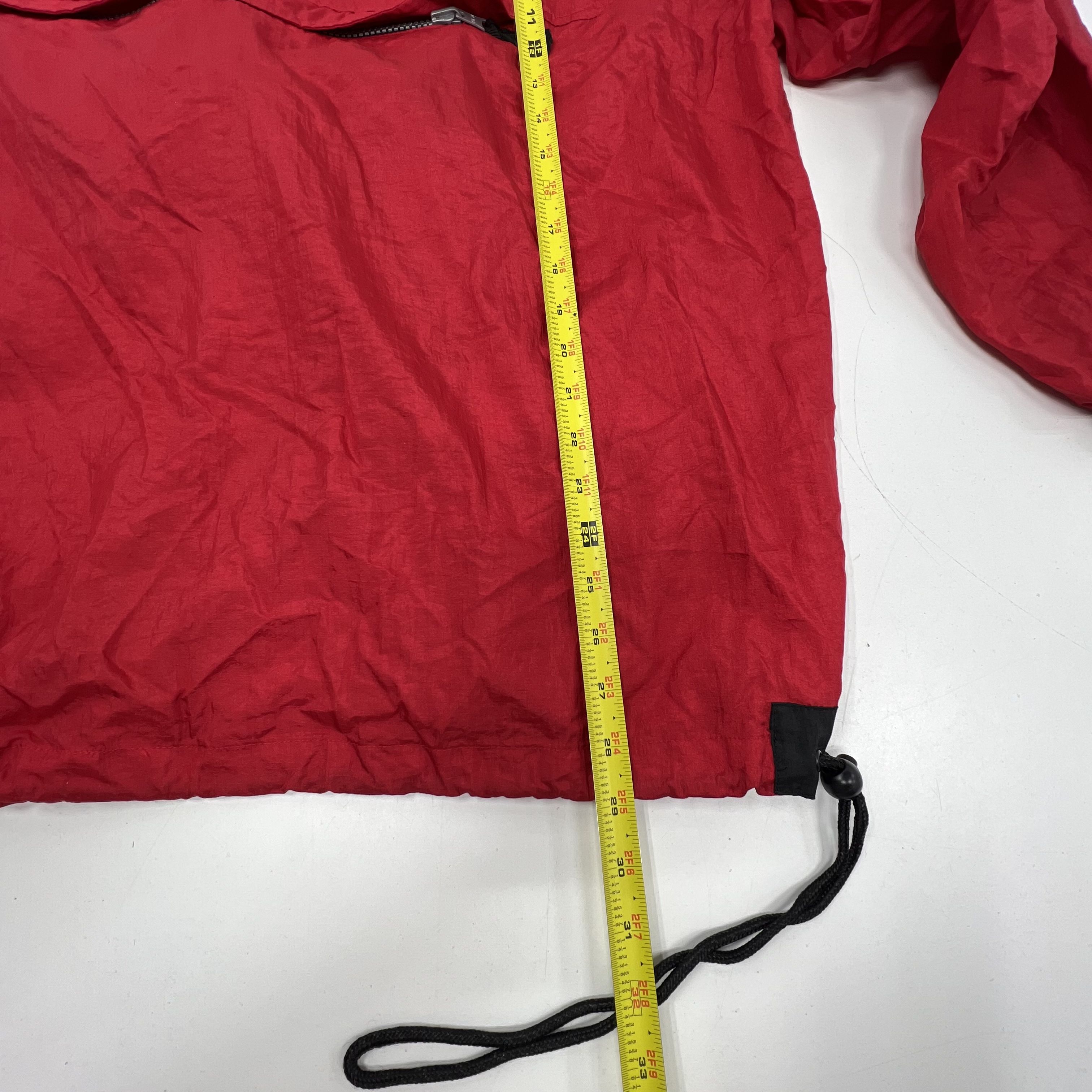 Vintage 90s Marlboro Red Packable Hooded Pullover Windbreaker Anorak Men's L