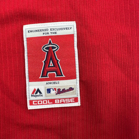 Majestic Red MLB Angels St. Patricks Day Cool Base Authentic Jersey Men's 44 L