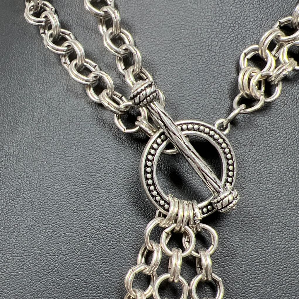 Chico's 35th Years Bold Anniversary Collection Silver Tone Necklace
