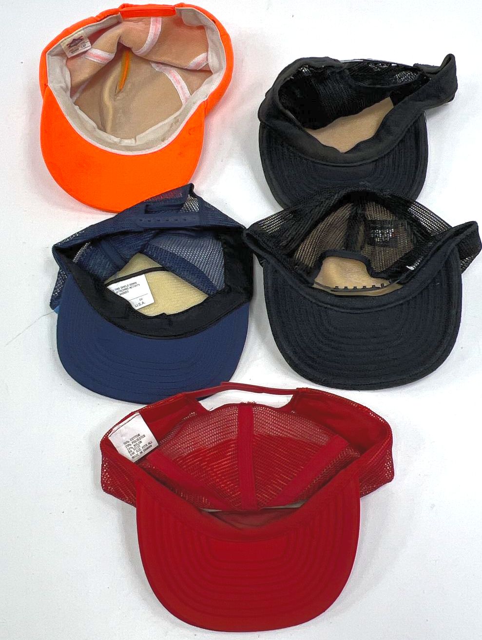 Vintage Lot 5 Trucker Hats Snapback Mesh Farm Work Promo Caps Mens Adjustable