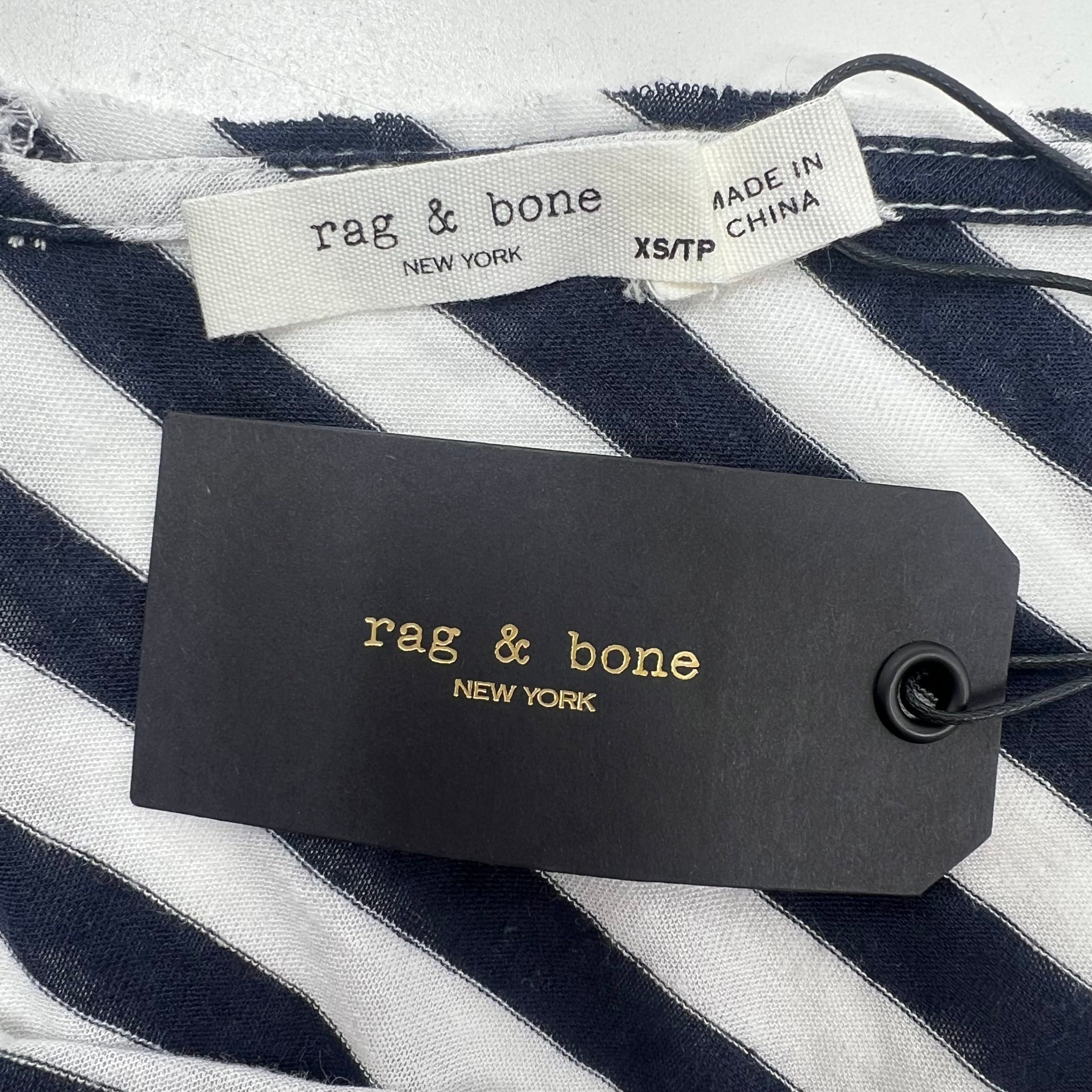 NWT Rag & Bone Laila Tank Navy White Stripe Size XS $95