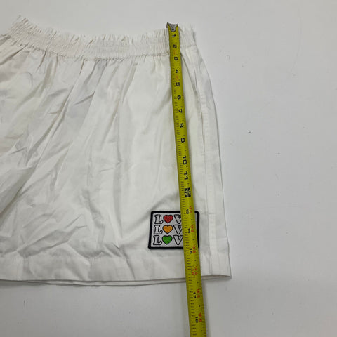 NWT Coach White Cotton Love Patch Elastic Waist Shorts Women's S/M C1844