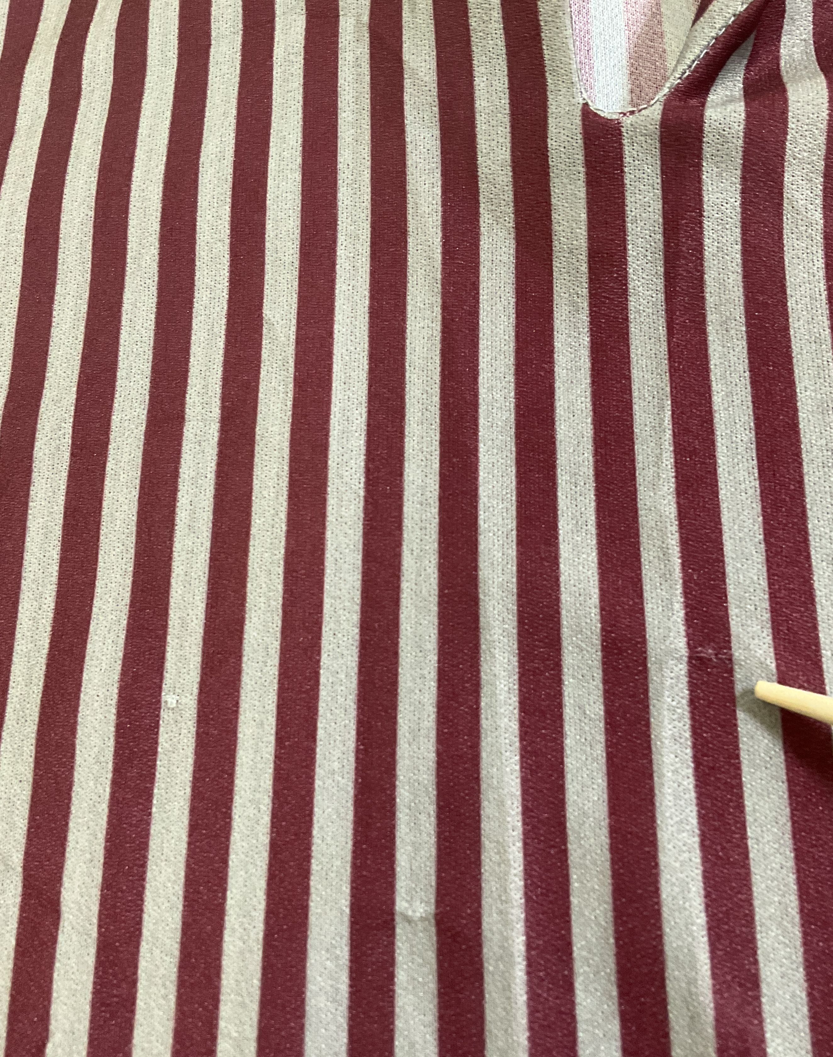 Vintage 70s Grissom Lane Burgundy Stripe Pleated Ruffle Collar Dress Womens