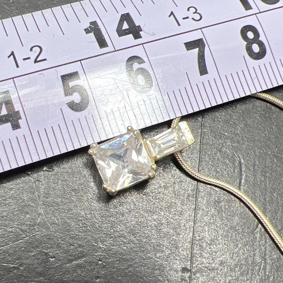 Sterling Silver Rhinestone Pendant Necklace