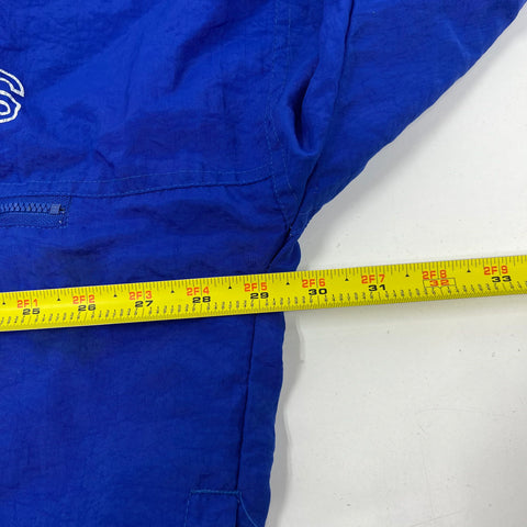 Vintage 90s Adidas Blue Trefoil Logo Hooded Windbreaker Jacket Men's XL