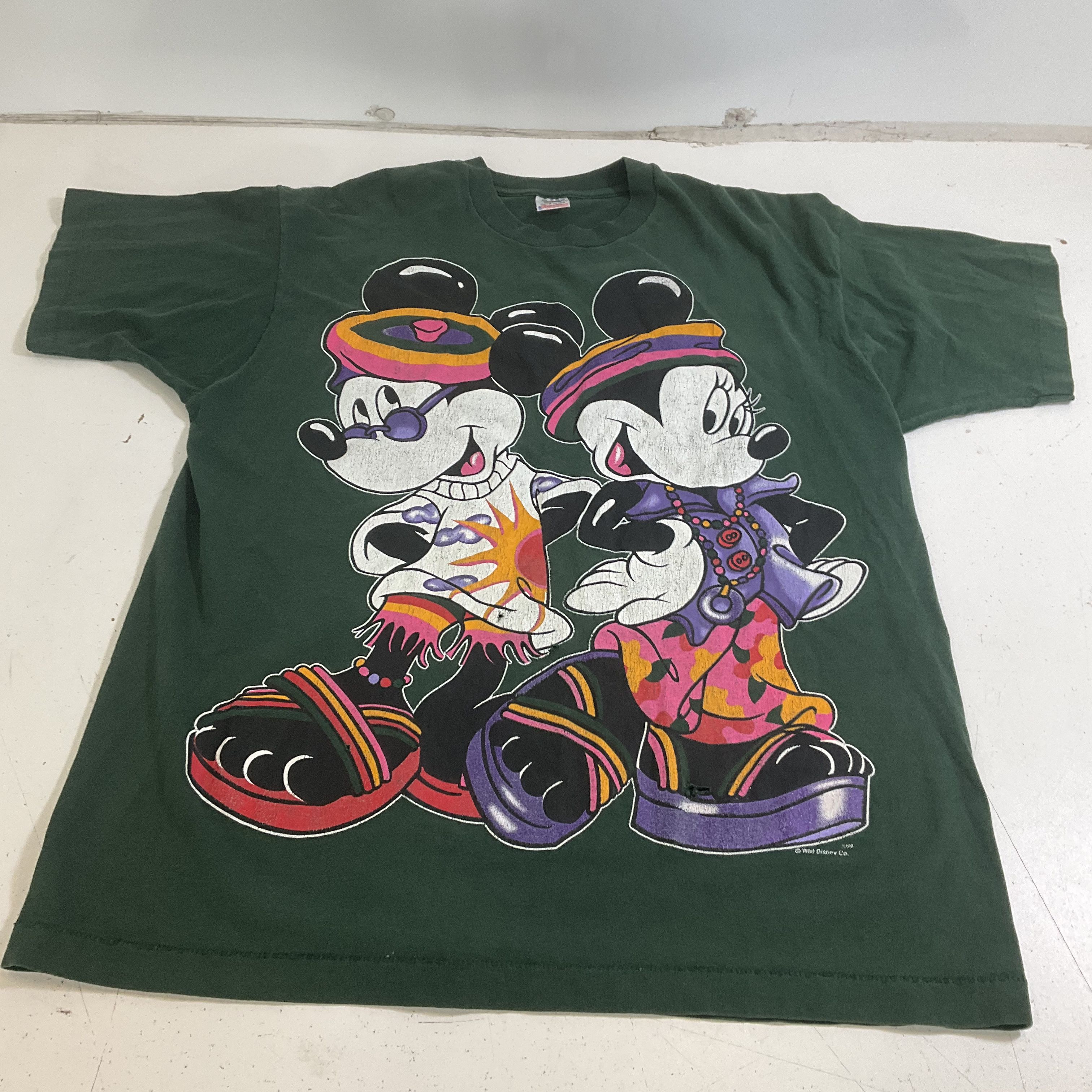 Vintage 90s Disney Mickey & Minnie Mouse T-Shirt XL Made in USA Single Stitch