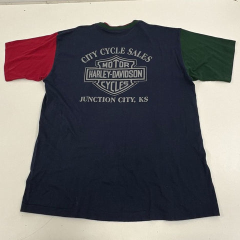 Vintage 90s Harley Davidson T-Shirt Lot Taz 1994 & Winnipeg Double Stitch Sz L