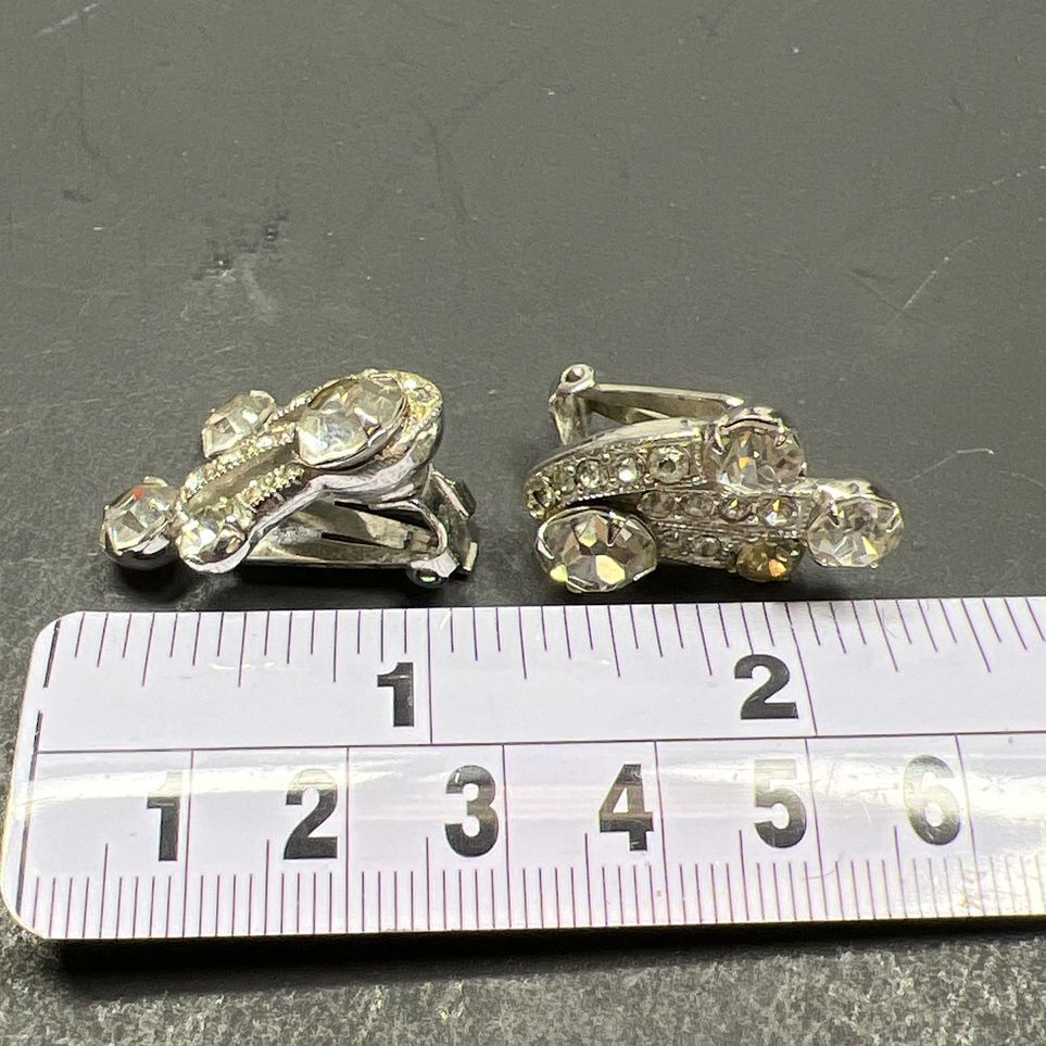 Eisenberg Ice Rhinestone Clip On Earrings