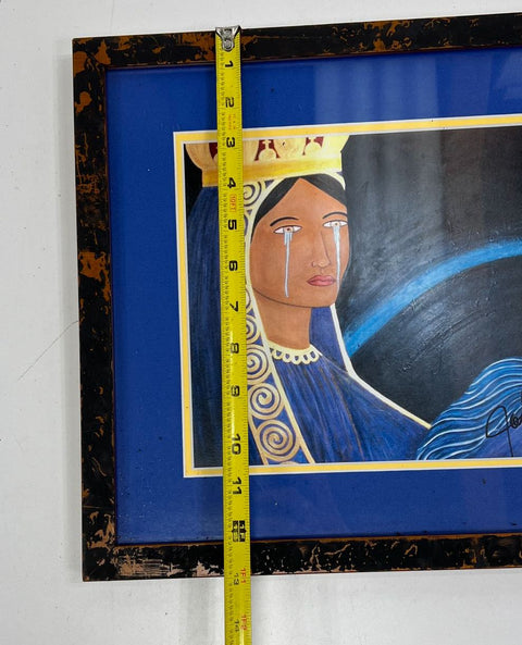 John B Moreno Lot of 2 Signed Religious Art Prints Framed Contemporary 2000s