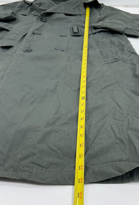 Vintage 60s US Army Green Quarpel Double Breasted Trench Coat Men's 38R