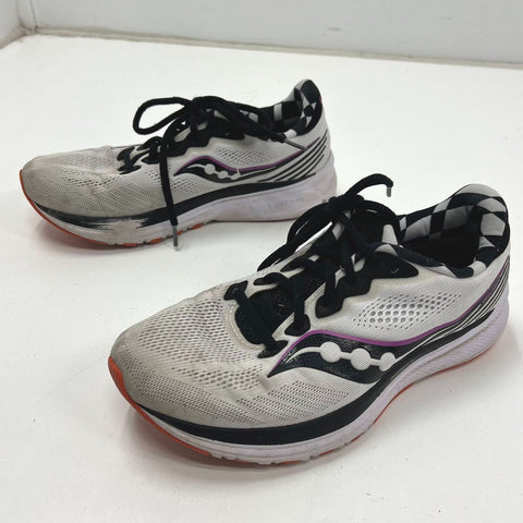 Saucony Ride 14 White Black Checkered Running Sneakers Women's Size 9.5