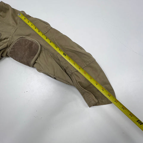 Vintage 60s 10-X Mfg Co Tan Suede Patch Shooting Hunting Jacket Men's 42