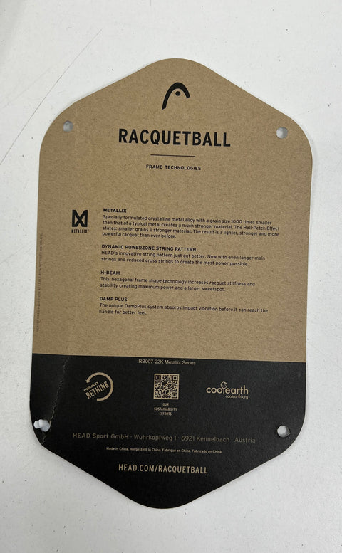 HEAD MX Fire Metallix Racquetball Racquet 3 5/8 Grip New Sealed