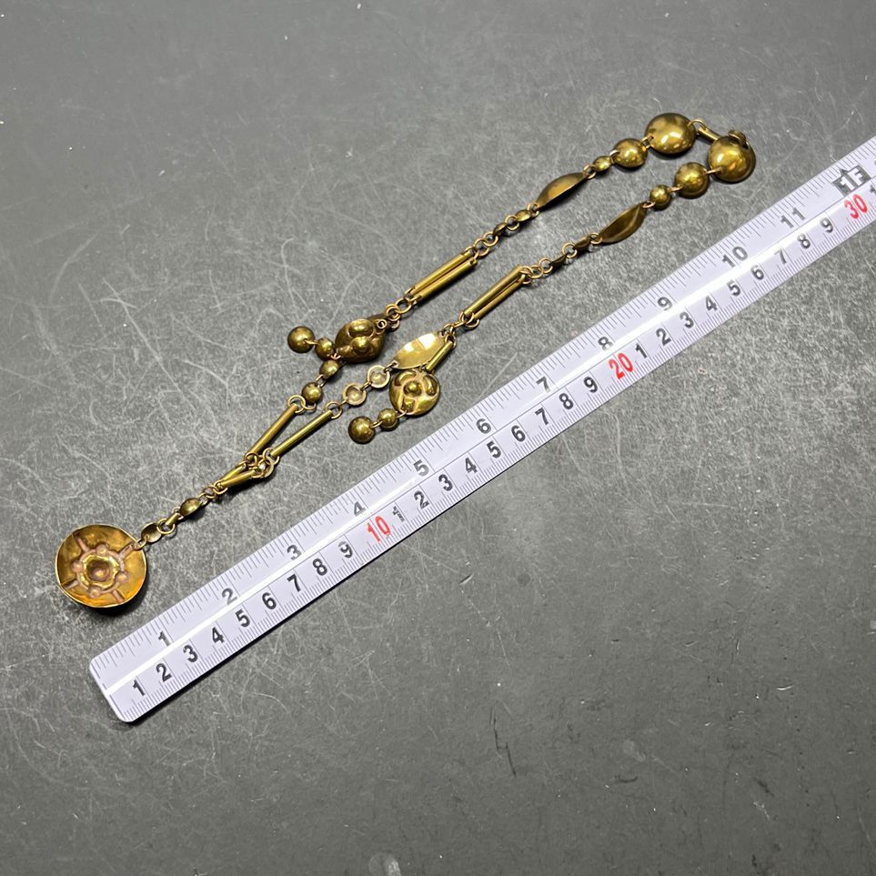 Brass Dangling Pendant Charms Necklace