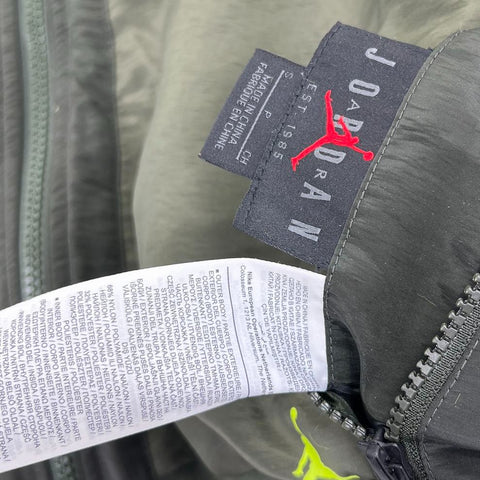 Jordan Sportswear Faux Fur Hooded Bomber Jacket Green Neon Women's Size S