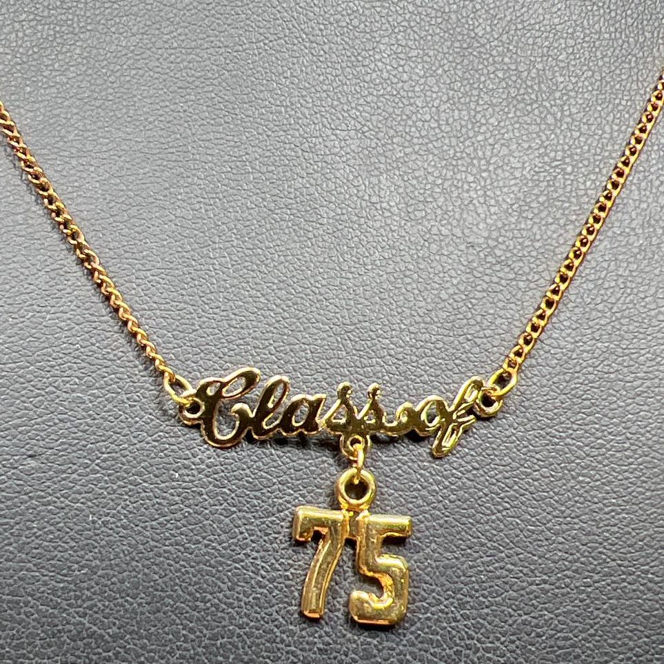 Vintage Class of 75 Gold Tone Necklace