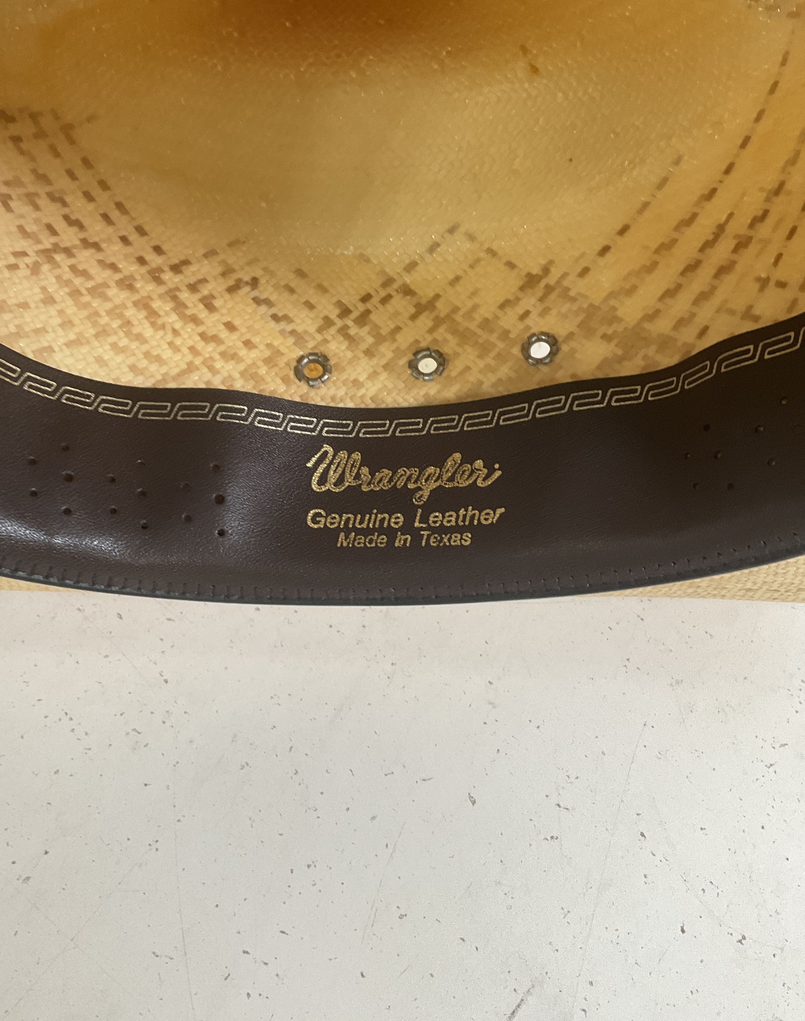 Vintage Wrangler 10X Shantung Panama Cowboy Hat Western Made in Texas Size 6 7/8