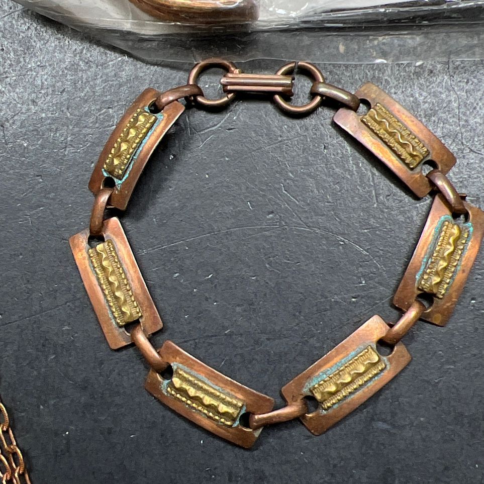 Assorted Copper Necklaces Bracelets Earrings Rings Jewelry Lot