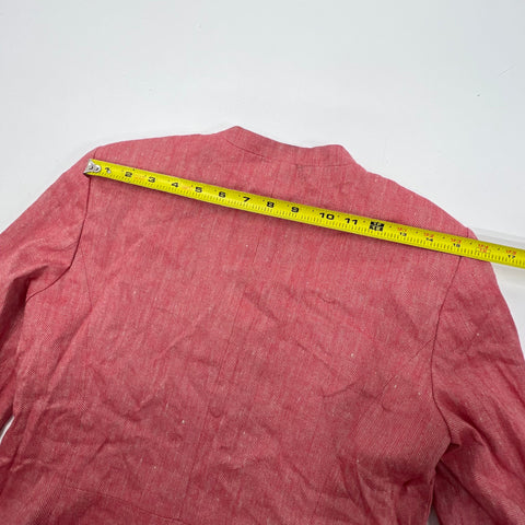 NWT LOFT Red Open Front Collarless Blazer Jacket Women's Size 4