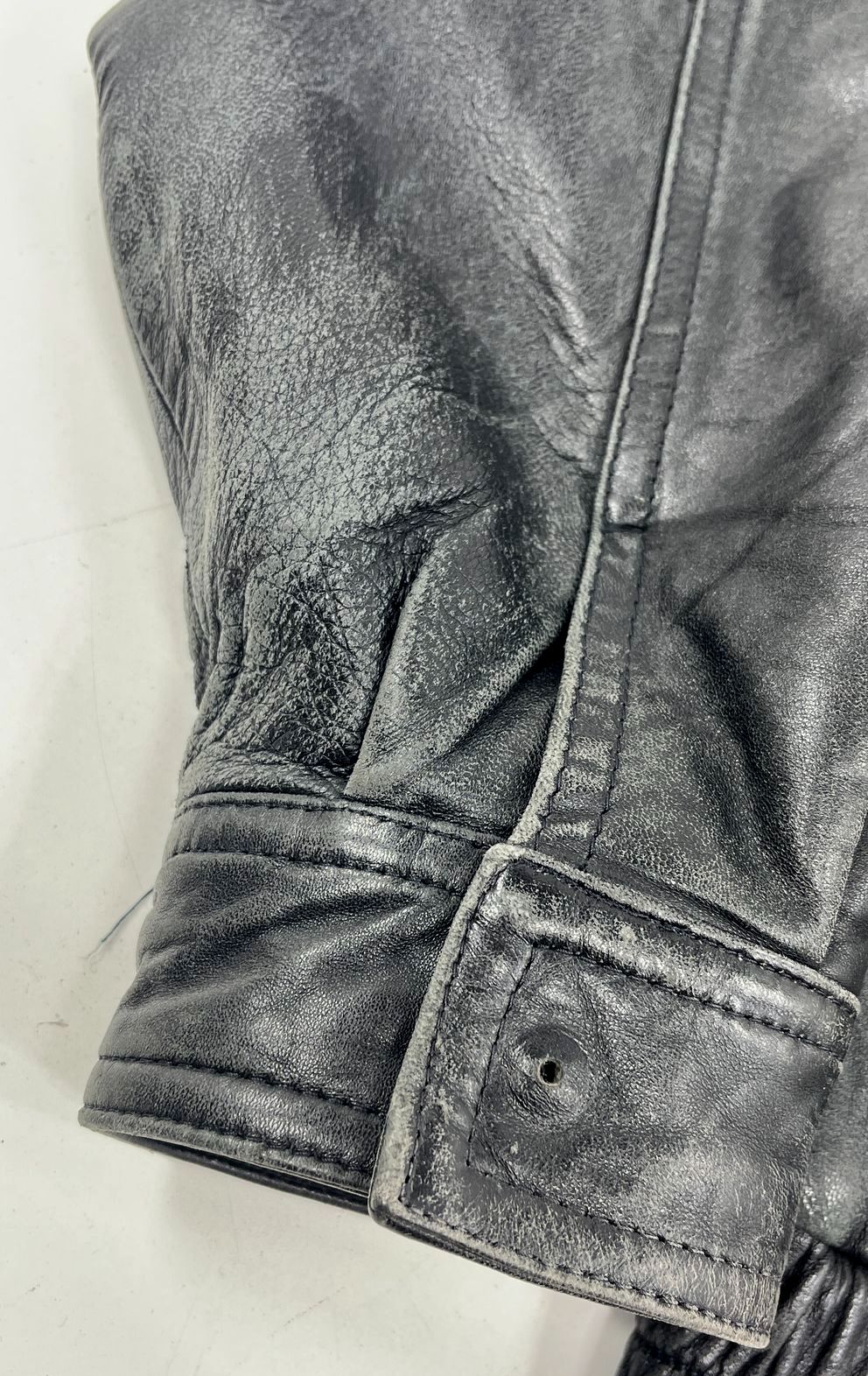 JT Beckett Black Vintage 90s Genuine Leather Bomber Jacket Men's L