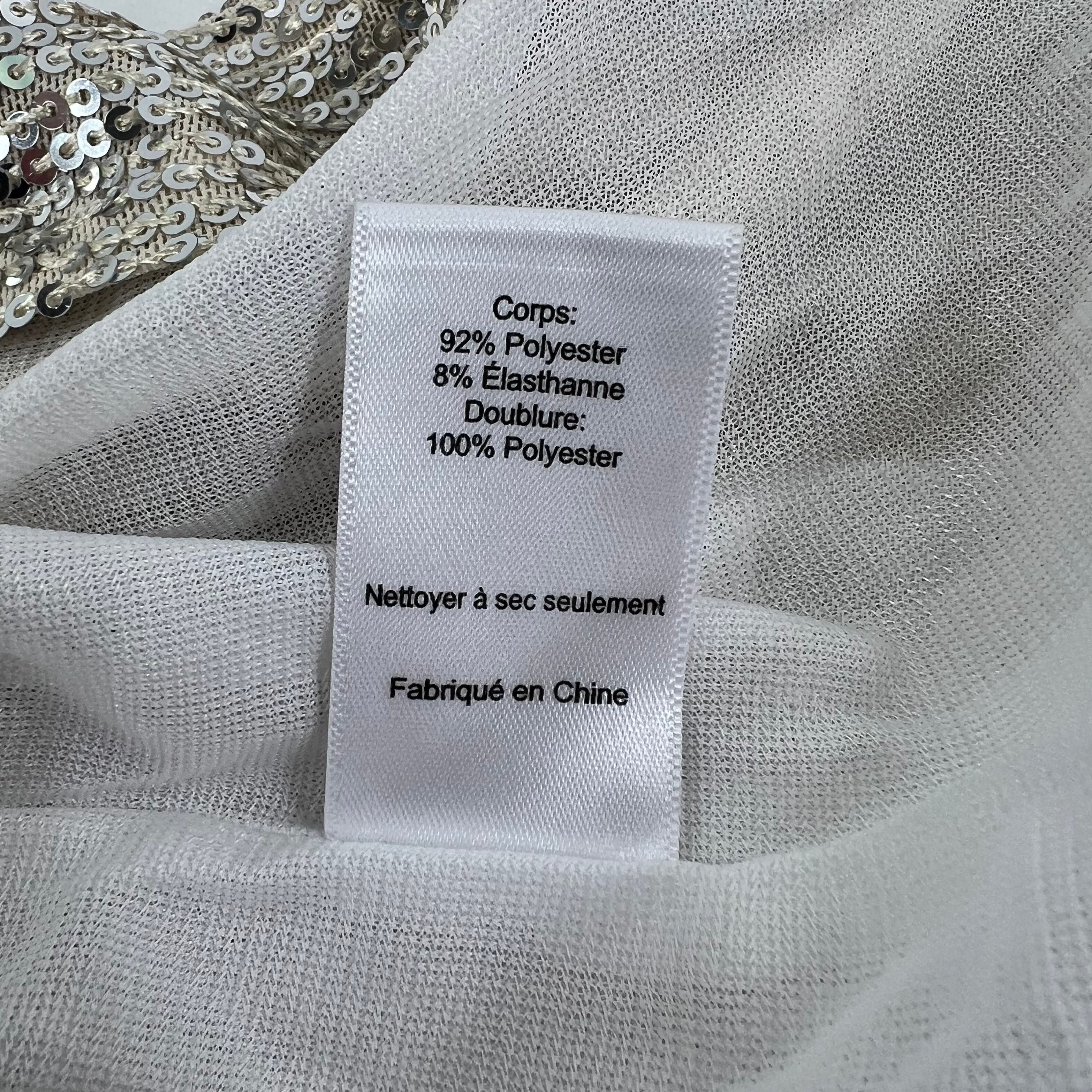 Lot of 2 Scrap Work Boutique Sequins Ivory Formal Dress Leg Slit Halter Med NWT