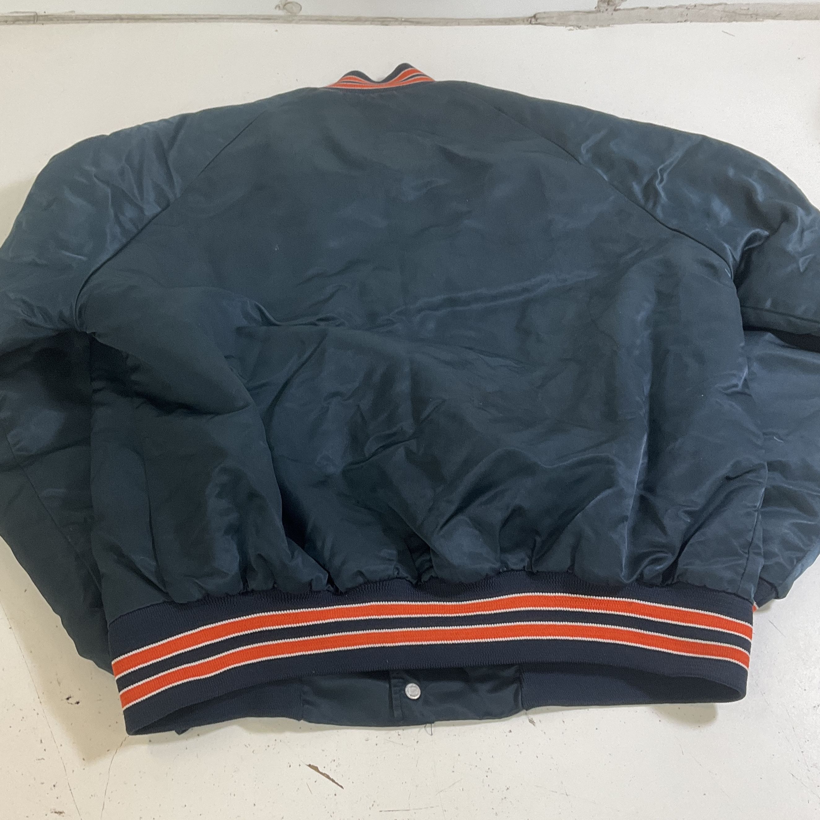 Vintage 80s Chalk Line Chicago Bears NFL Satin Bomber Jacket Made in USA M