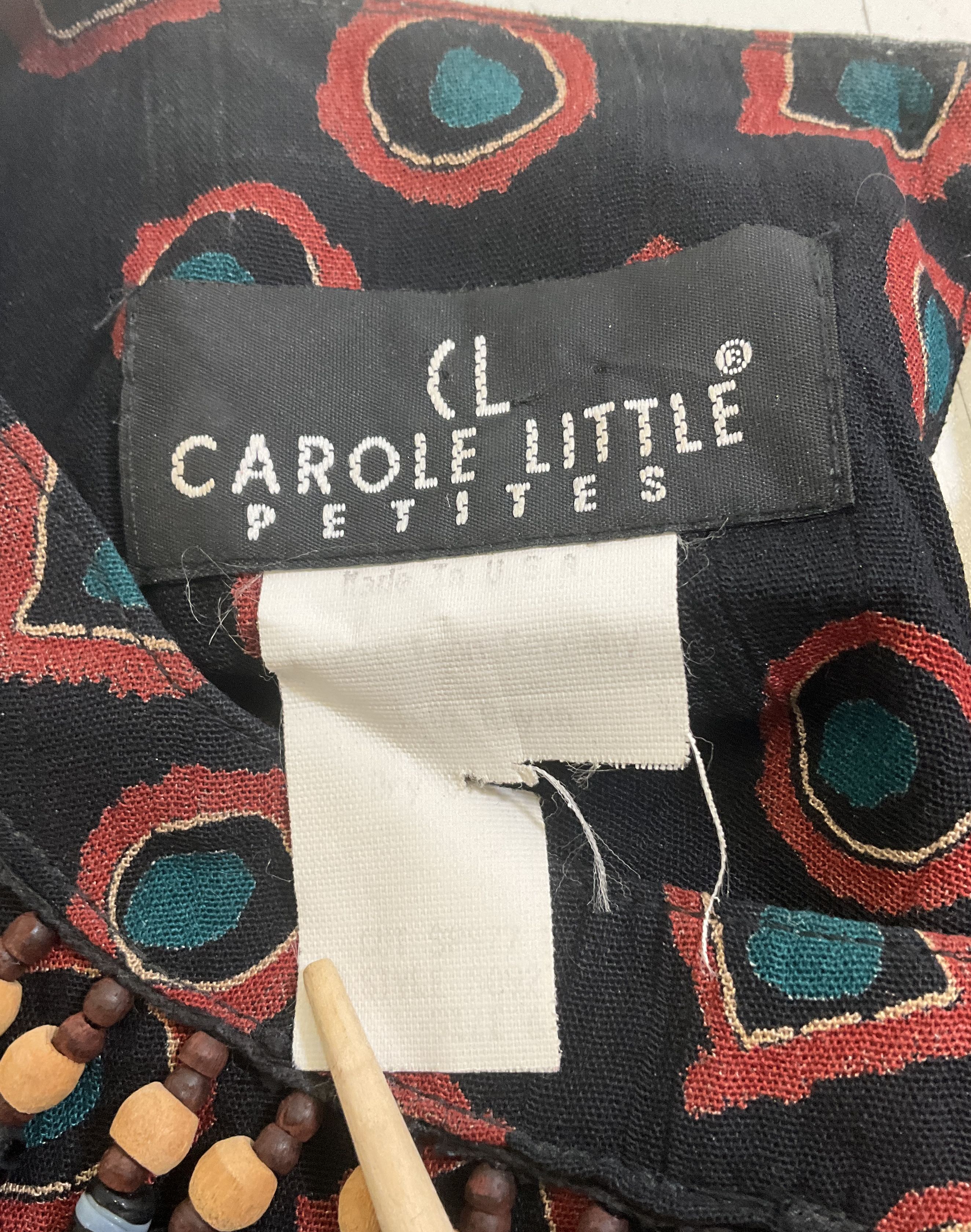 Vintage 90s Carole Little Petite Geometric Beaded Outfit Set Womens Sz 6P 2