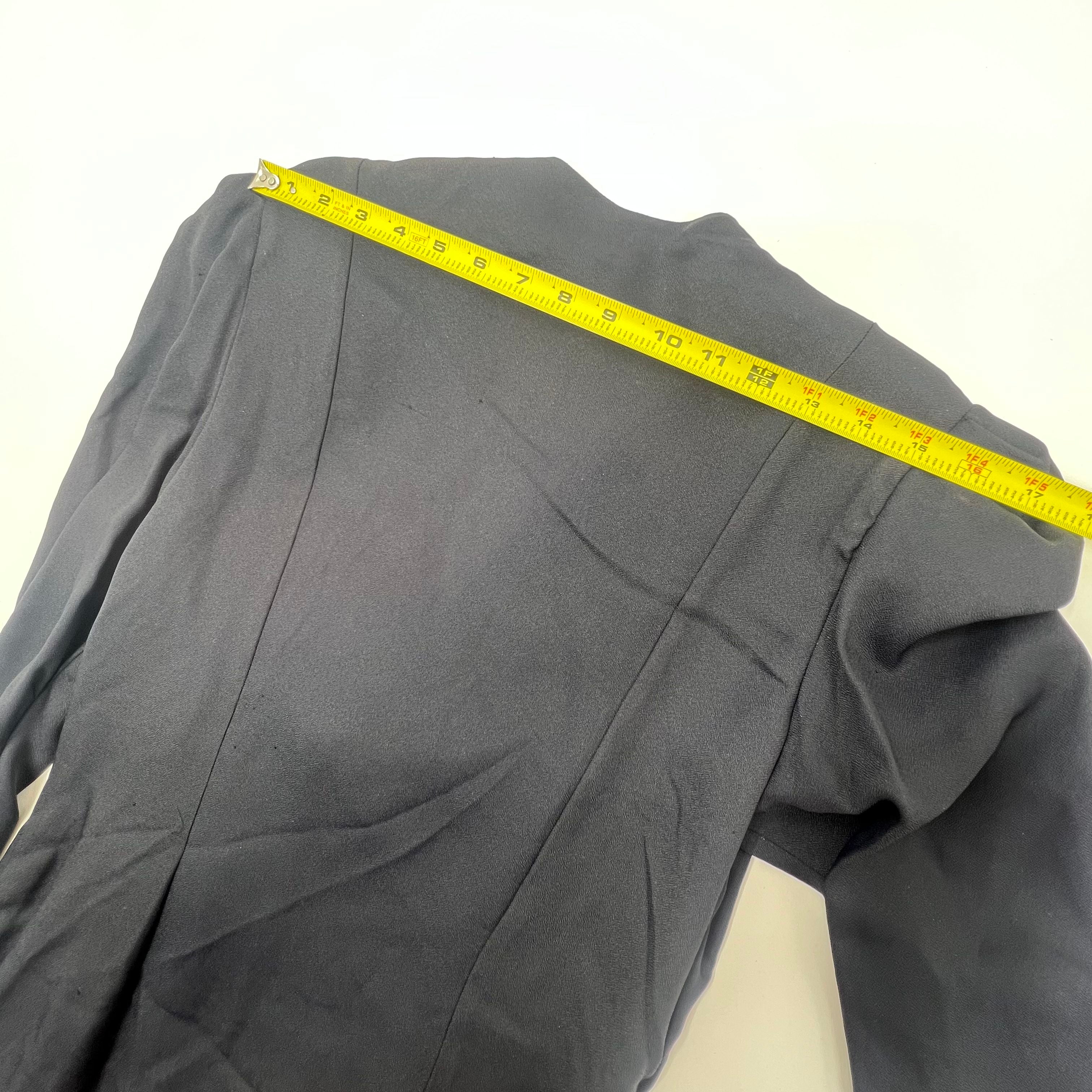 Vintage Nadine Boutique Black Blazer Satin Trim Casual Dress Women's 12
