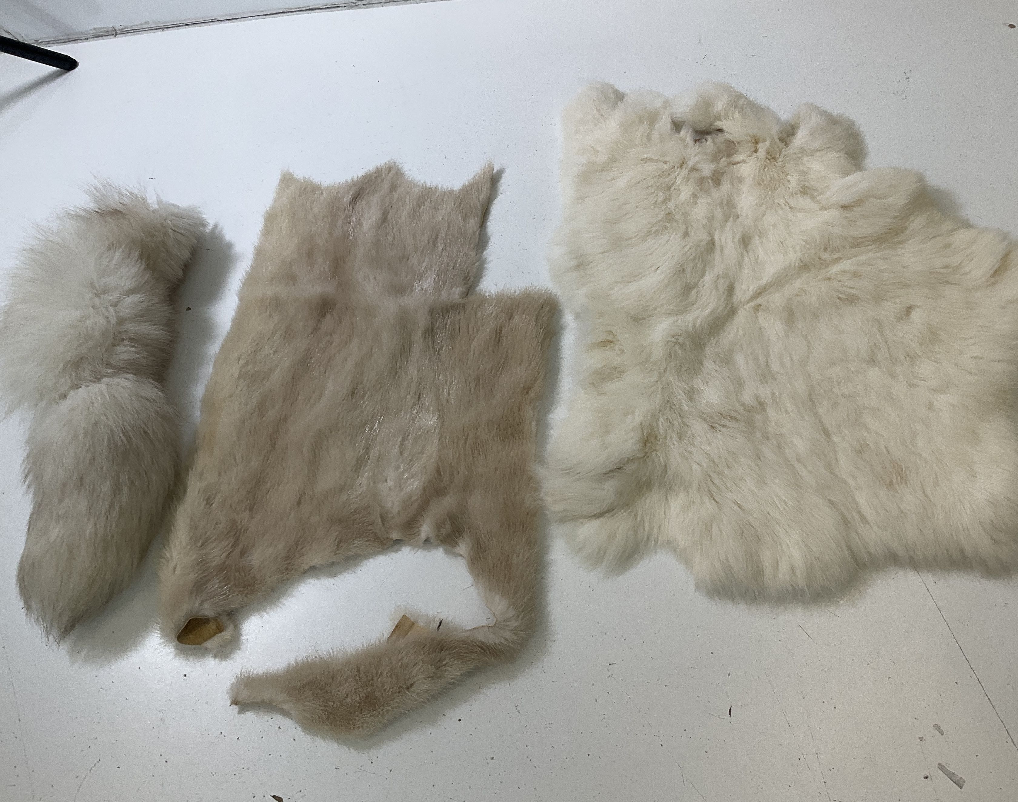 Lot Of Fur Trim Scraps Collars For Craft Upcycle Rabbit Mink Others 13 Pieces