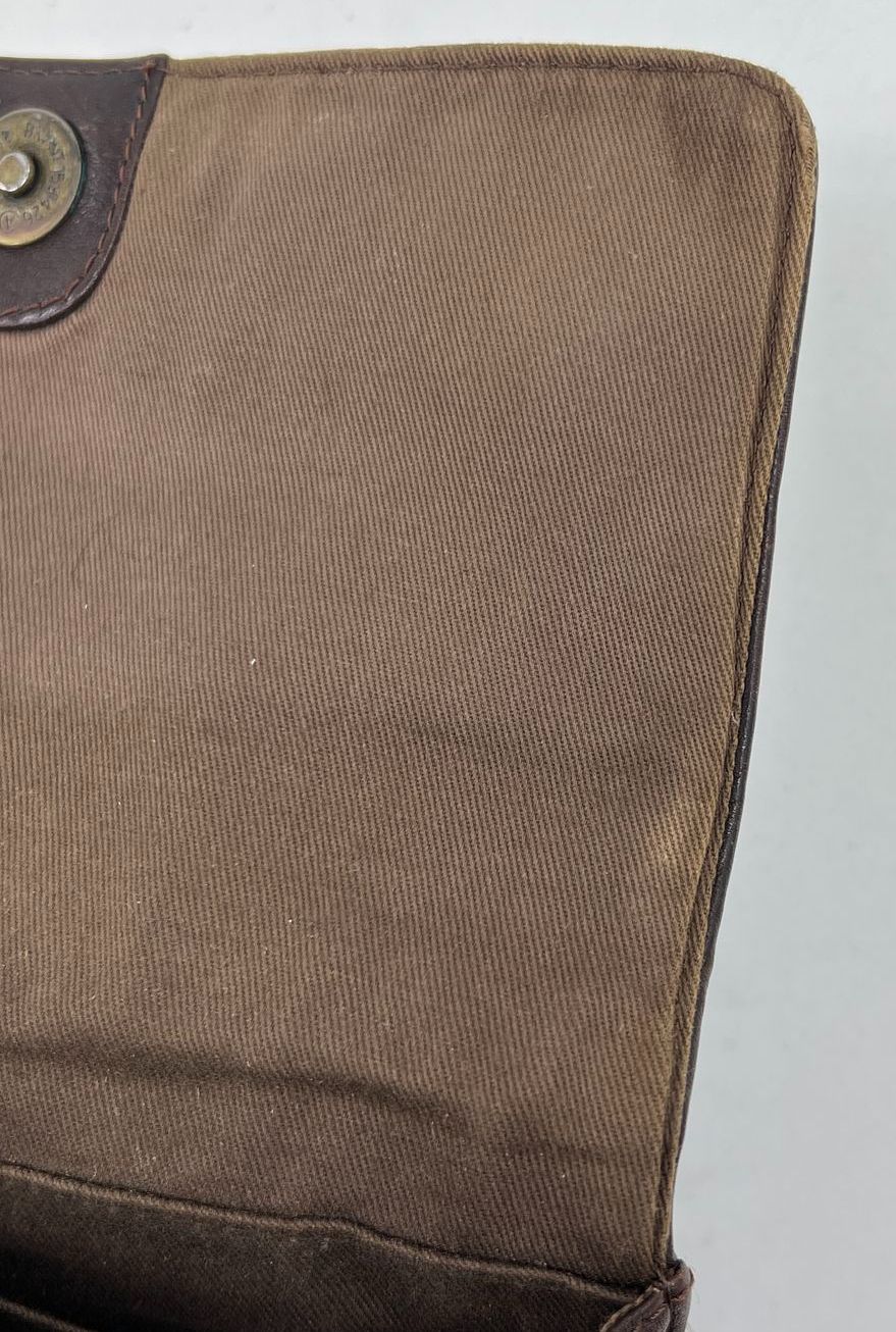 Vintage 90s Fossil Brown Leather Organizer Crossbody Wallet on a String Bag