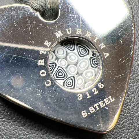 Corte Marrina Stainless Steel Heart Murano Glass Window Necklace