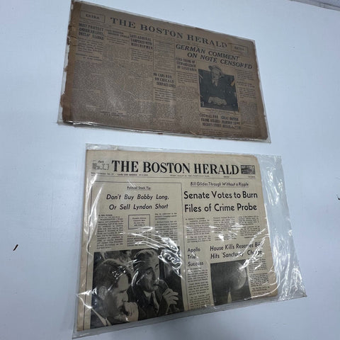 Vintage Newspaper Lot Boston Herald Post Saginaw News Bulletin 20th Century