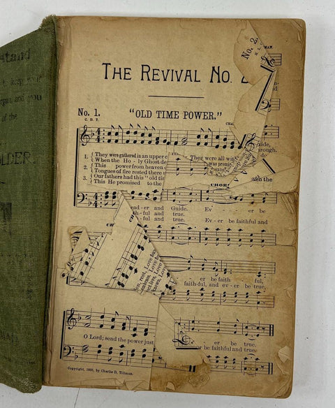 Antique 1895 The Revival No. 2 Song Book Charlie D. Tillman w/ Bartley Holder