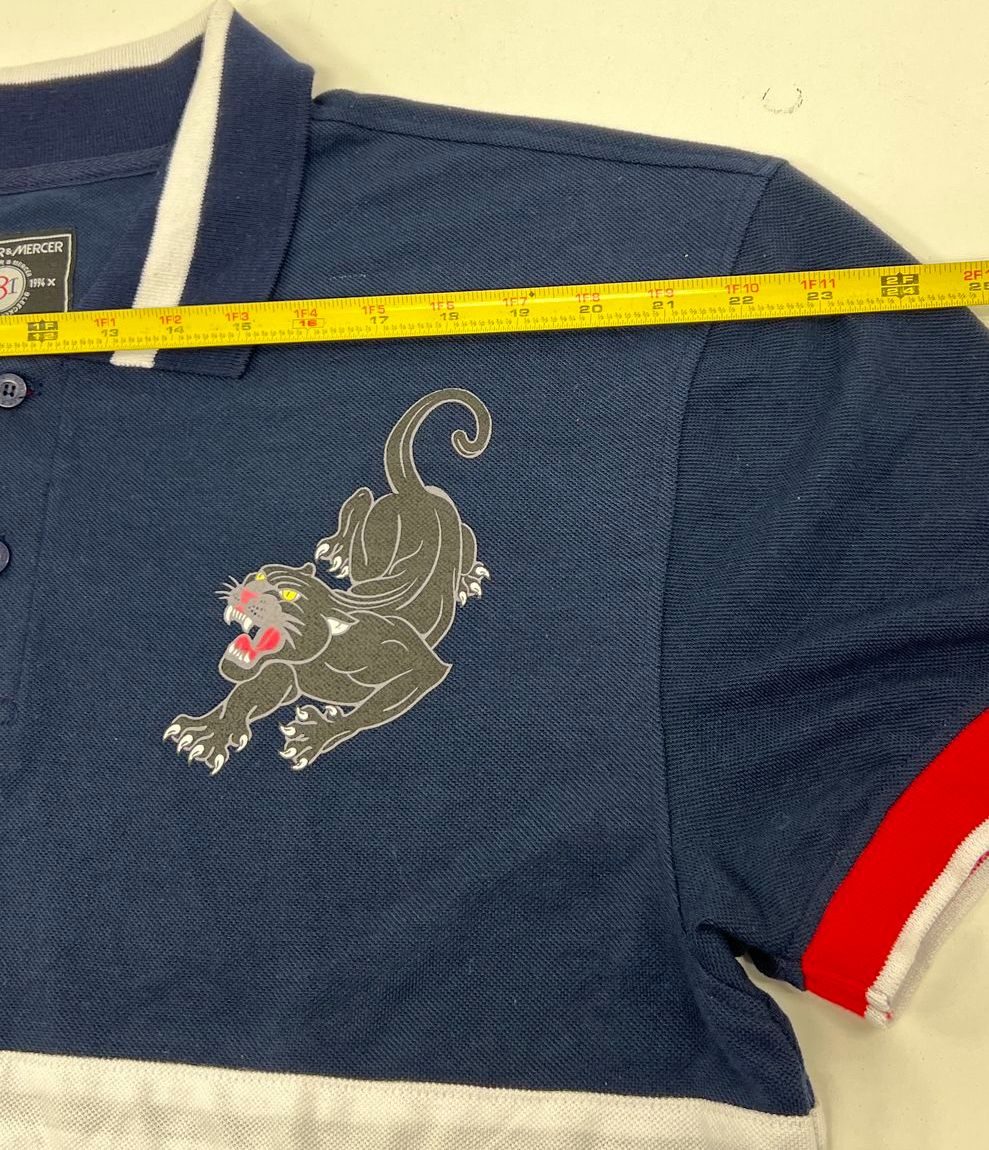Men's Bleecker & Mercer Blue Panther Graphic Short Sleeve Polo Shirt - Size 3XL