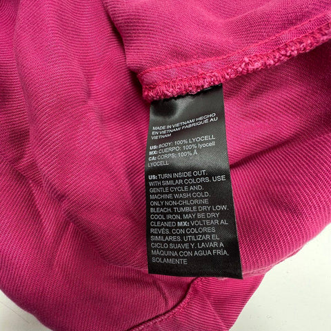 White House Black Market Utility Shirt Dress Sleeveless Lyocell Pink Kiss Sz 18