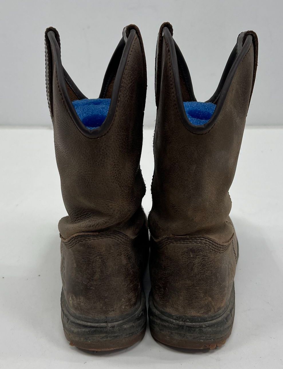 Men's Rocky Brown Genuine Leather Western Squared Toe Boots Size 9M
