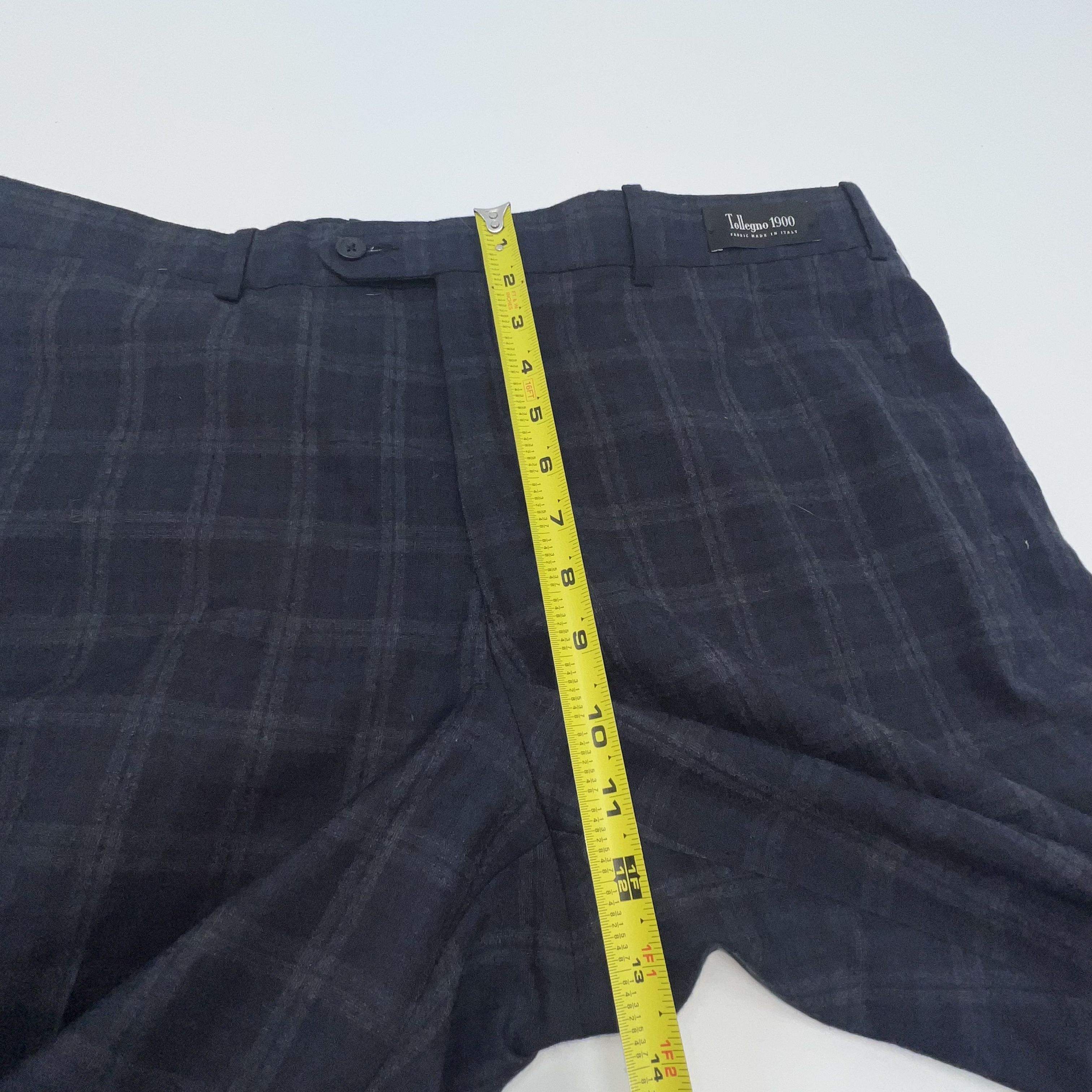 NWT Bullock & Jones Cade Blue Wool Plaid Slacks Pants - Size 38R Tollegno 1900