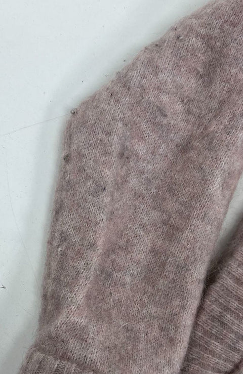Acne Studios Raya Sh Mohair Dusty Pink Open Front Cardigan Sweater Womens M